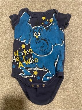 Dr. Seuss Horton Hears a Who Navy Blue Baby One-Piece
